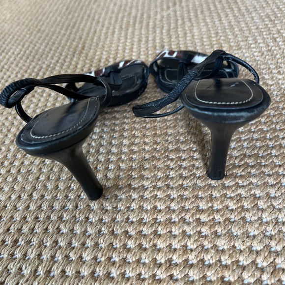 Vintage Ralph Lauren Zebra Ponyhair slingback heeled strappy leather sandals - Picture 5 of 6